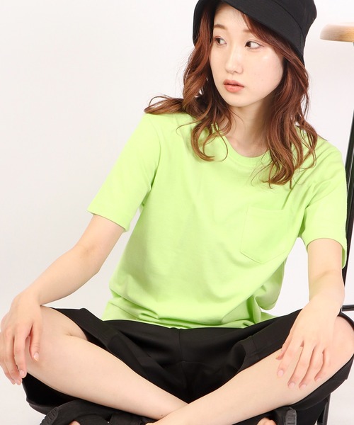 Bling Leads（ブリングリーズ）の「Bling Leads T/C天竺ポケ付クルー半袖Tシャツ（Tシャツ/カットソー・メンズ・イエロー/ブラック/グレー/ライトピンク/ピンク/ホワイト/カーキ/ネイビー・L/M/XL）」の6枚目の写真