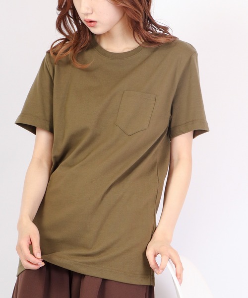 Bling Leads（ブリングリーズ）の「Bling Leads T/C天竺ポケ付クルー半袖Tシャツ（Tシャツ/カットソー・メンズ・イエロー/ブラック/グレー/ライトピンク/ピンク/ホワイト/カーキ/ネイビー・L/M/XL）」の21枚目の写真