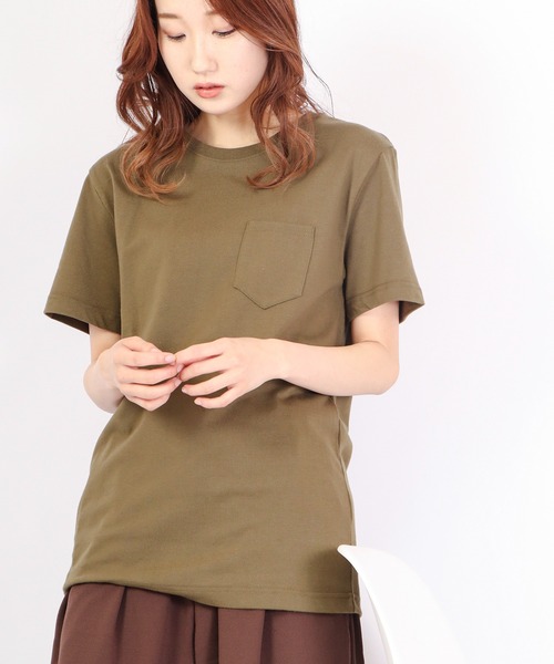 Bling Leads（ブリングリーズ）の「Bling Leads T/C天竺ポケ付クルー半袖Tシャツ（Tシャツ/カットソー・メンズ・イエロー/ブラック/グレー/ライトピンク/ピンク/ホワイト/カーキ/ネイビー・L/M/XL）」の20枚目の写真