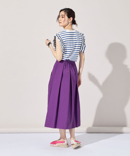 Rie Miller（リエミラー）の「ナイロンタフタタックギャザースカート（スカート・レディース・ブラック/パープル/ブルー/ピンク・38/36）」の5枚目の写真