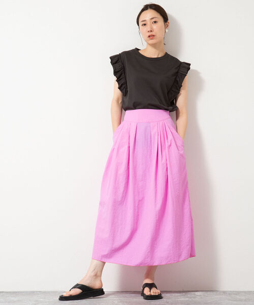 Rie Miller（リエミラー）の「ナイロンタフタタックギャザースカート（スカート・レディース・ブラック/パープル/ブルー/ピンク・38/36）」の13枚目の写真