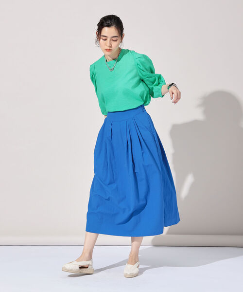 Rie Miller（リエミラー）の「ナイロンタフタタックギャザースカート（スカート・レディース・ブラック/パープル/ブルー/ピンク・38/36）」の10枚目の写真