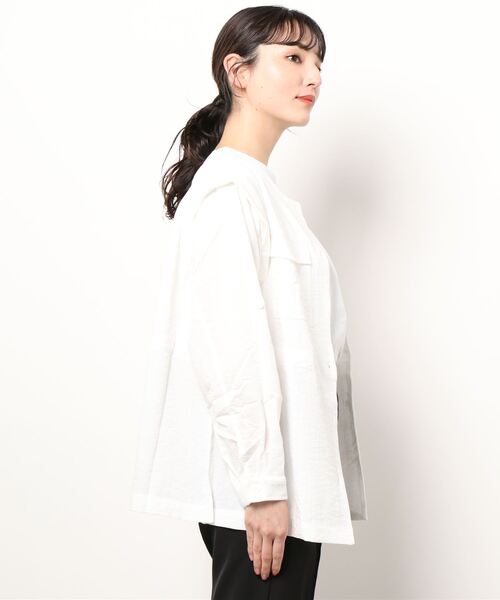 natural couture(ナチュラルクチュール)の「2WAYスリーブミリタリーシャツブルゾン(ブルゾン・レディース・オフホワイト/カーキ/ベージュ・FREE)」の5枚目の写真