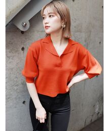 MURUA | ハイツイストハーフスリーブニットポロシャツ(ポロシャツ)