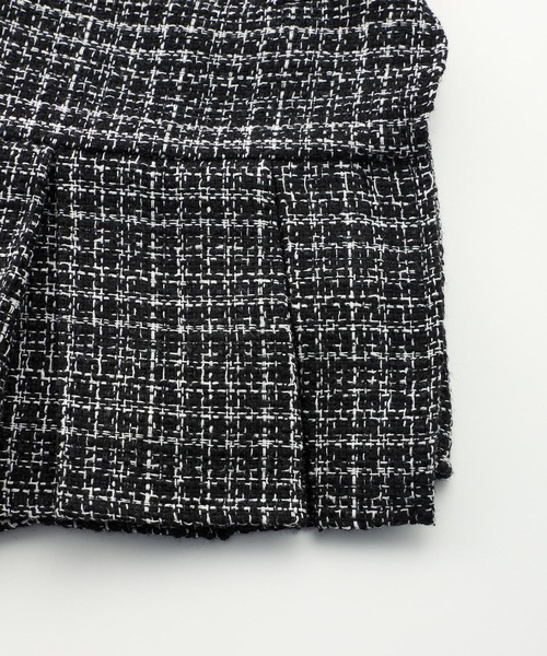 X-girl（エックスガール）の「TWEED JERSEY SKORT（スカート・レディース・ホワイト/ブラック・S/M/XS）」の4枚目の写真