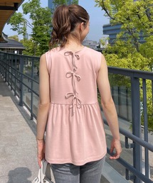 選べる2タイプ バックリボンカットソートップス