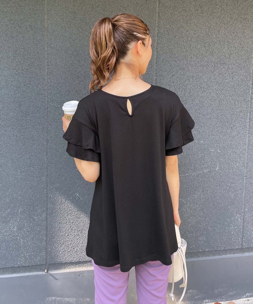 KOBE LETTUCE(コウベレタス)の「選べる2タイプ バックリボンカットソートップス(Tシャツ/カットソー・レディース・オフホワイト/ブラック/ピンク/ブルー/ホワイト系/ブラック系/ブルー系/ピンク系・1/2)」の13枚目の写真