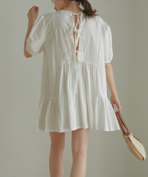 ACYM（アシーム）の「Back tie mini ワンピース【ZOZO限定カラー：ホワイト】（ワンピース・レディース・ホワイト/ブラック/ベージュ・FREE）」の11枚目の写真
