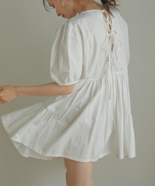 ACYM（アシーム）の「Back tie mini ワンピース【ZOZO限定カラー：ホワイト】（ワンピース・レディース・ホワイト/ブラック/ベージュ・FREE）」の15枚目の写真