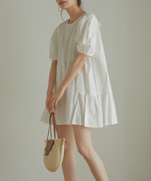 ACYM（アシーム）の「Back tie mini ワンピース【ZOZO限定カラー：ホワイト】（ワンピース・レディース・ホワイト/ブラック/ベージュ・FREE）」の16枚目の写真
