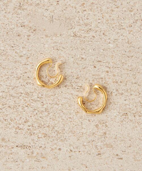 CITEN（シテン）の「＜CITEN＞ニュアンスフープ ノンホールピアス 両耳 イヤリング（イヤリング・レディース・シルバー/ゴールド・FREE）」の8枚目の写真