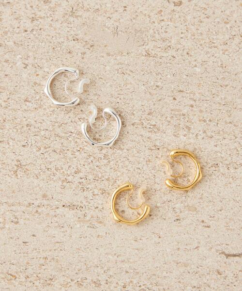 CITEN（シテン）の「＜CITEN＞ニュアンスフープ ノンホールピアス 両耳 イヤリング（イヤリング・レディース・シルバー/ゴールド・FREE）」の9枚目の写真