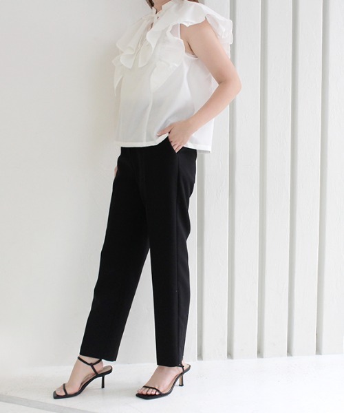 MODE ROBE（モードローブ）の「ダブルフリルノースリーブブラウス（シャツ/ブラウス・レディース・ブラック/ホワイト/ブルー・FREE）」の20枚目の写真