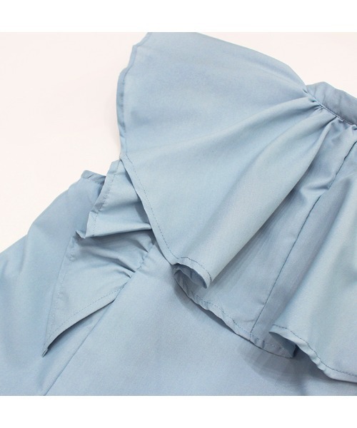 MODE ROBE（モードローブ）の「ダブルフリルノースリーブブラウス（シャツ/ブラウス・レディース・ブラック/ホワイト/ブルー・FREE）」の11枚目の写真