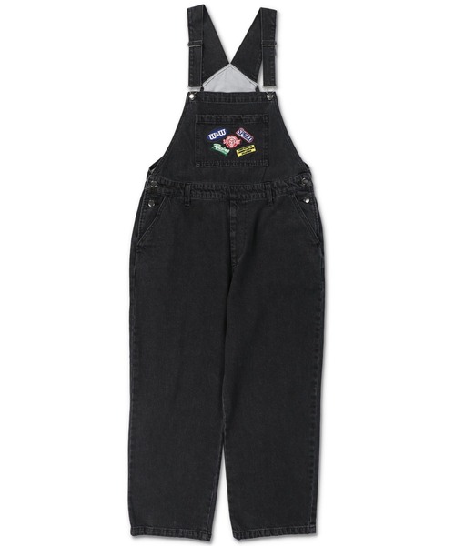 SPINNS（スピンズ）の「【ゆるシルエット】ワッペン デニムオーバーオール（サロペット/オーバーオール・レディース・ブラック/サックスブルー・ONESIZE）」の4枚目の写真