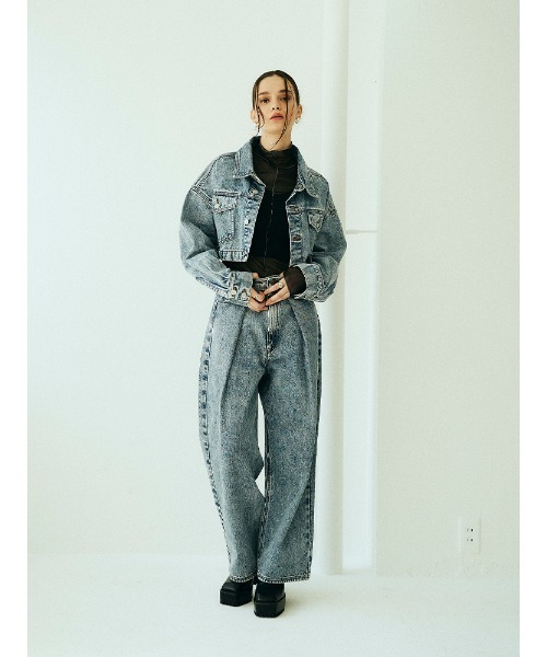 ENVYM（アンビー）の「ルーズデニムＰＴ（デニムパンツ・レディース・ブラック/レオパード/ブルー・S/M）」の9枚目の写真