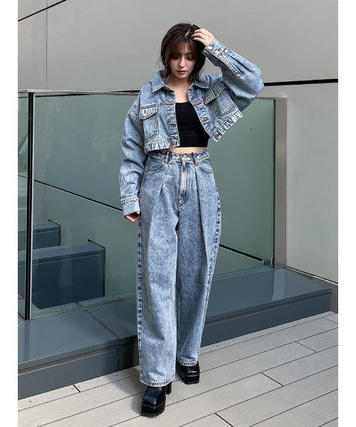 ENVYM（アンビー）の「ルーズデニムＰＴ（デニムパンツ・レディース・ブラック/レオパード/ブルー・S/M）」の18枚目の写真