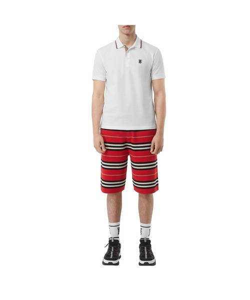BURBERRY（バーバリー）の「アイコンストライプ プラケット コットンピケ ポロシャツ（ポロシャツ・メンズ・ホワイト・S/M/L/XS）」の7枚目の写真