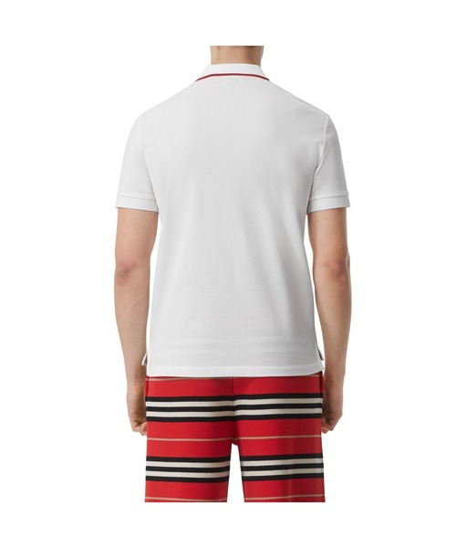 BURBERRY（バーバリー）の「アイコンストライプ プラケット コットンピケ ポロシャツ（ポロシャツ・メンズ・ホワイト・S/M/L/XS）」の6枚目の写真