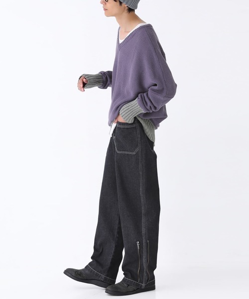 n'OrLABEL(ノアールレーベル)の「『配色ステッチジッパーデザインデニム』(デニムパンツ・メンズ・ブラック・XL/L/M)」の12枚目の写真