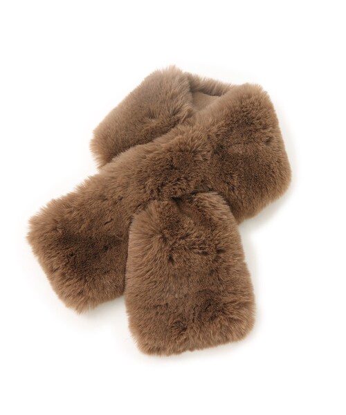 THE SHOP TK (ザ ショップ ティーケー )の「◆ファーティペット(ストール/ショール・レディース・カーキ/ブラウン系その他/ライトベージュ/ブラウン系・00)」の1枚目の写真