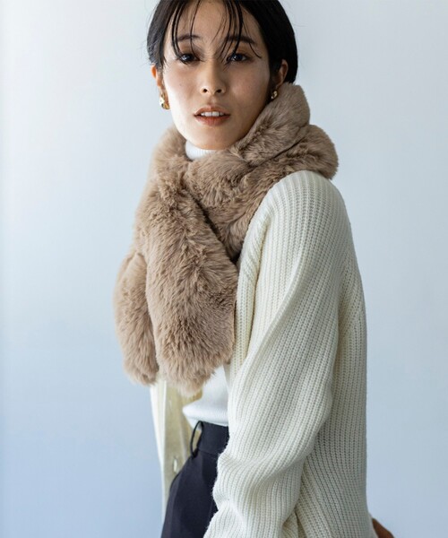THE SHOP TK (ザ ショップ ティーケー )の「◆ファーティペット(ストール/ショール・レディース・カーキ/ブラウン系その他/ライトベージュ/ブラウン系・00)」の12枚目の写真