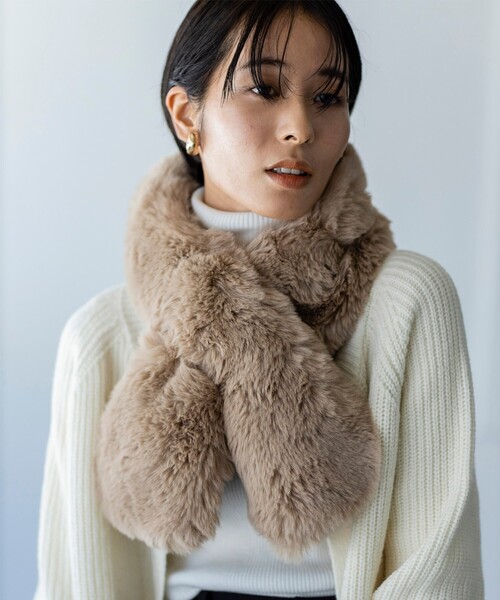 THE SHOP TK (ザ ショップ ティーケー )の「◆ファーティペット(ストール/ショール・レディース・カーキ/ブラウン系その他/ライトベージュ/ブラウン系・00)」の9枚目の写真