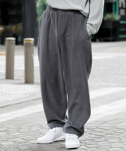 Beno(ビーノ)の「マイクロフリース リラックスワイドパンツ(その他パンツ・メンズ・ブラック/オフホワイト/ライトパープル/グレイッシュブルー/チャコールグレー/ネイビー/グリーン/グレイッシュベージュ・S/M/XL/L)」の4枚目の写真