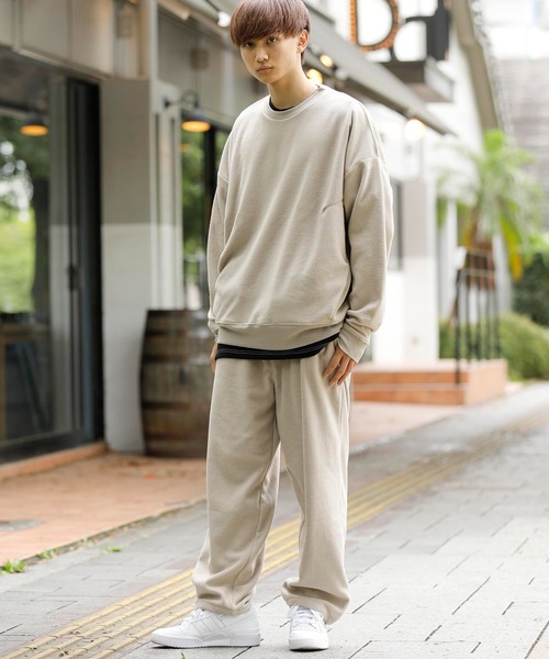 Beno(ビーノ)の「マイクロフリース リラックスワイドパンツ(その他パンツ・メンズ・ブラック/オフホワイト/ライトパープル/グレイッシュブルー/チャコールグレー/ネイビー/グリーン/グレイッシュベージュ・S/M/XL/L)」の20枚目の写真