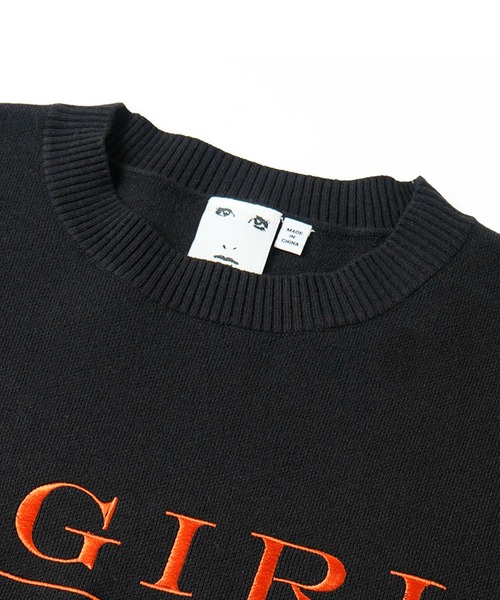 X-girl（エックスガール）の「EMBROIDERED SERIF LOGO KNIT（ニット/セーター・レディース・ブラック/パープル/グレー・ONE SIZE）」の5枚目の写真