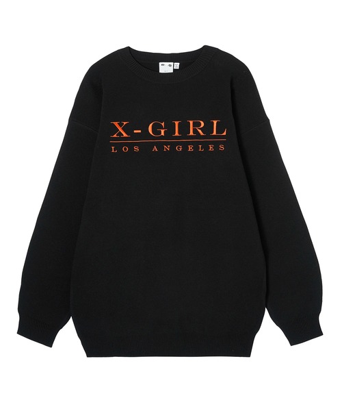 X-girl（エックスガール）の「EMBROIDERED SERIF LOGO KNIT（ニット/セーター・レディース・ブラック/パープル/グレー・ONE SIZE）」の12枚目の写真