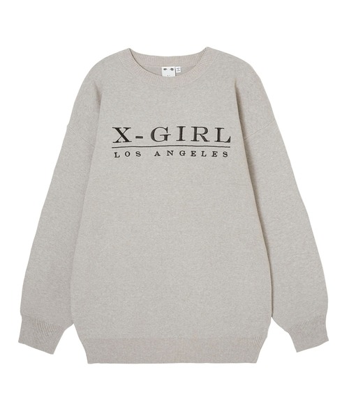 X-girl（エックスガール）の「EMBROIDERED SERIF LOGO KNIT（ニット/セーター・レディース・ブラック/パープル/グレー・ONE SIZE）」の13枚目の写真