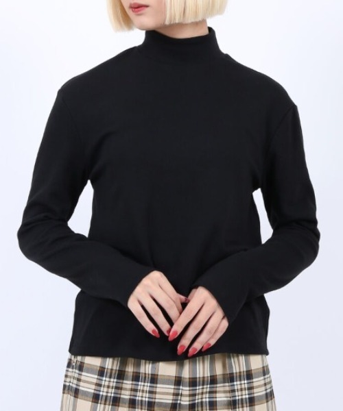 PUNYUS(プニュズ)の「ハイネックロンT(Tシャツ/カットソー・レディース・ブラック/ホワイト・2/4/3/1)」の2枚目の写真