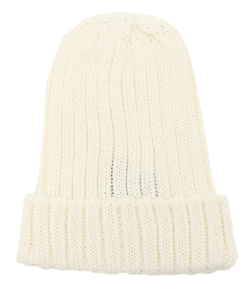 ROSE BUD（ローズバッド）の「(HATS & DREAMS)ユニセックスコットンニット帽（ニットキャップ/ビーニー・レディース・ブラック/ネイビー/アイボリー/グレー/イエロー/オレンジ・ONE SIZE）」の2枚目の写真