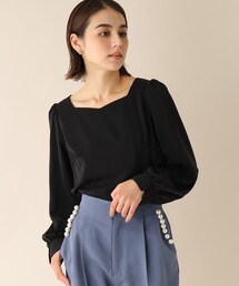 OPAQUE.CLIP | スクエアネックサテンブラウス(シャツ/ブラウス)