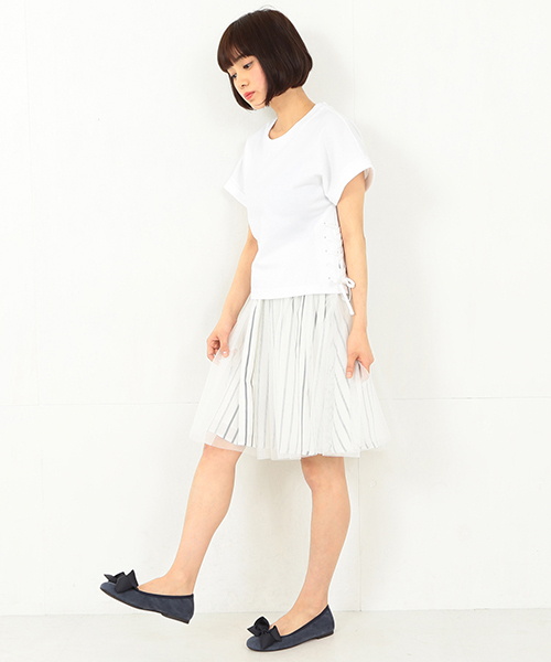 Ray BEAMS(レイビームス)の「Ray BEAMS / サイドレースアップ プルオーバー(Tシャツ/カットソー・レディース・ホワイト/ブラック/ブルー・ONE SIZE)」の10枚目の写真