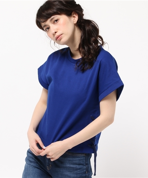 Ray BEAMS(レイビームス)の「Ray BEAMS / サイドレースアップ プルオーバー(Tシャツ/カットソー・レディース・ホワイト/ブラック/ブルー・ONE SIZE)」の3枚目の写真