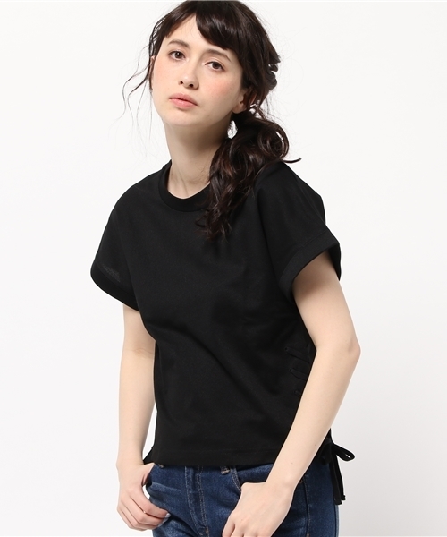 Ray BEAMS(レイビームス)の「Ray BEAMS / サイドレースアップ プルオーバー(Tシャツ/カットソー・レディース・ホワイト/ブラック/ブルー・ONE SIZE)」の2枚目の写真