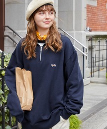 PENNEYS | PENNEYS/ペニーズ 別注 THE FOX ロゴ ワッペン刺繍ワンポイント ビッグハイネックカラー ハーフジップ ルーズスウェット(スウェット)