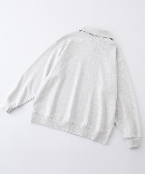 PENNEYS（ぺニーズ）の「PENNEYS/ペニーズ 別注 THE FOX ロゴ ワッペン刺繍ワンポイント ビッグハイネックカラー ハーフジップ ルーズスウェット（スウェット・レディース・ネイビー/ブラック/アイボリー/アッシュグレー/オレンジ/ネイビー系/カーキ/アイボリー系・L/M）」の17枚目の写真