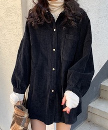 コーデュロイ長袖シャツブラウス