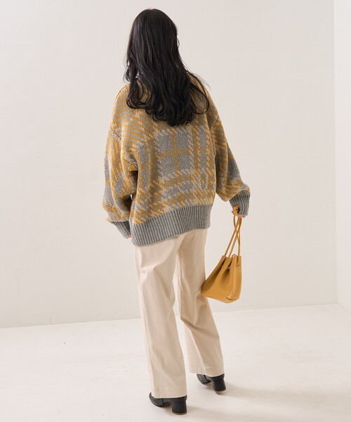 FREAK'S STORE(フリークスストア)の「カラーチェックニット(ニット/セーター・レディース・ネイビー/オレンジ/ピンク/イエロー・フリ-)」の10枚目の写真