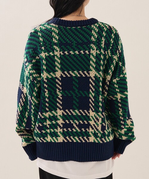 FREAK'S STORE(フリークスストア)の「カラーチェックニット(ニット/セーター・レディース・ネイビー/オレンジ/ピンク/イエロー・フリ-)」の15枚目の写真