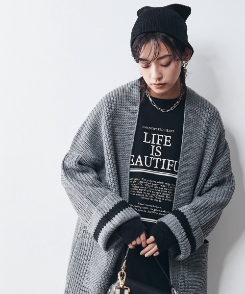 CHIC STYLE(シックスタイル)の「<大きいサイズ>綿100%ロゴプリントロングスリーブTシャツ シックスタイル(Tシャツ/カットソー・レディース・ブラック/オフホワイト・4L/6L/L/5L/3L/LL/8L)」の11枚目の写真