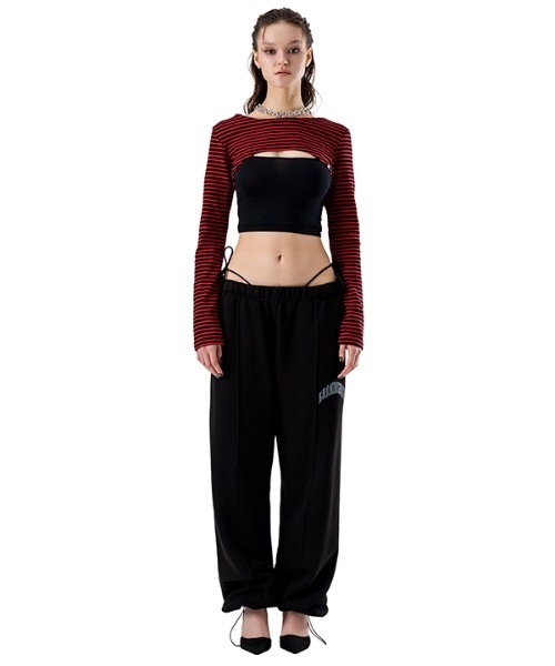 runningHIGH（ランニングハイ）の「【RUNNING HIGH 】ストライプスリムボレロトップ / STRIPE SLIM