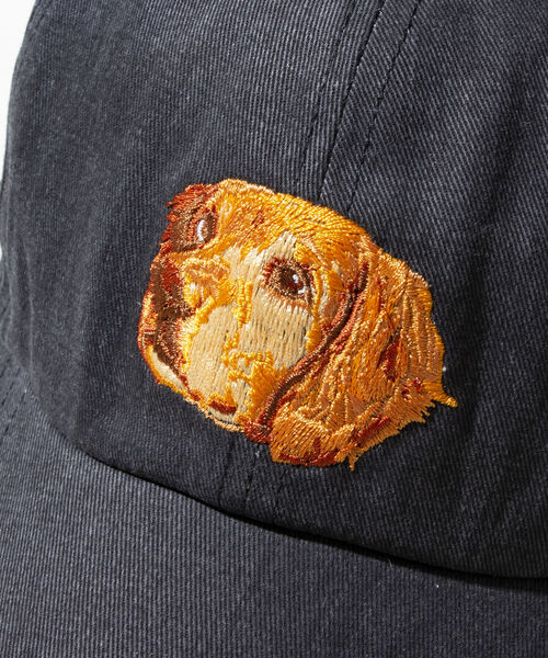 GLOSTER(グロスター)の「【GLOSTER/グロスター】WASHED DOG embroidery CAP キャップ(キャップ・メンズ・グレイッシュベージュ/チャコールグレー/グリーン・FREE)」の5枚目の写真