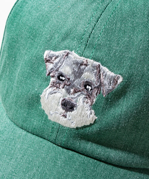 GLOSTER(グロスター)の「【GLOSTER/グロスター】WASHED DOG embroidery CAP キャップ(キャップ・メンズ・グレイッシュベージュ/チャコールグレー/グリーン・FREE)」の6枚目の写真
