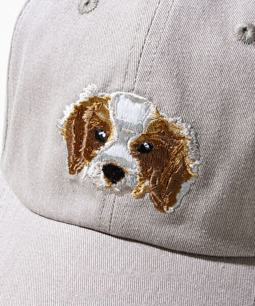GLOSTER(グロスター)の「【GLOSTER/グロスター】WASHED DOG embroidery CAP キャップ(キャップ・メンズ・グレイッシュベージュ/チャコールグレー/グリーン・FREE)」の7枚目の写真