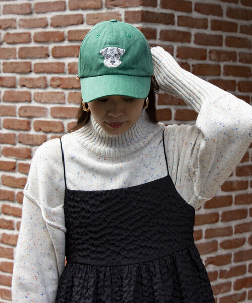 GLOSTER(グロスター)の「【GLOSTER/グロスター】WASHED DOG embroidery CAP キャップ(キャップ・メンズ・グレイッシュベージュ/チャコールグレー/グリーン・FREE)」の20枚目の写真