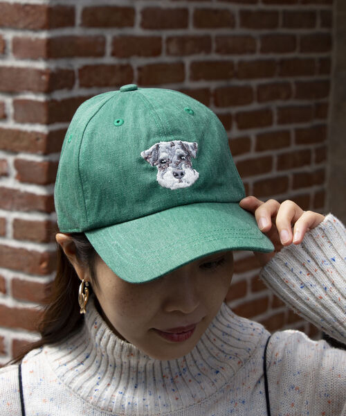 GLOSTER(グロスター)の「【GLOSTER/グロスター】WASHED DOG embroidery CAP キャップ(キャップ・メンズ・グレイッシュベージュ/チャコールグレー/グリーン・FREE)」の21枚目の写真